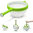 Dreamfarm Spina 2-In-1 Easy-To-Use, Collapsible Salad Spinner & Straining Colander for Salad, Fruit, Vegetable, Lettuce - White/Green