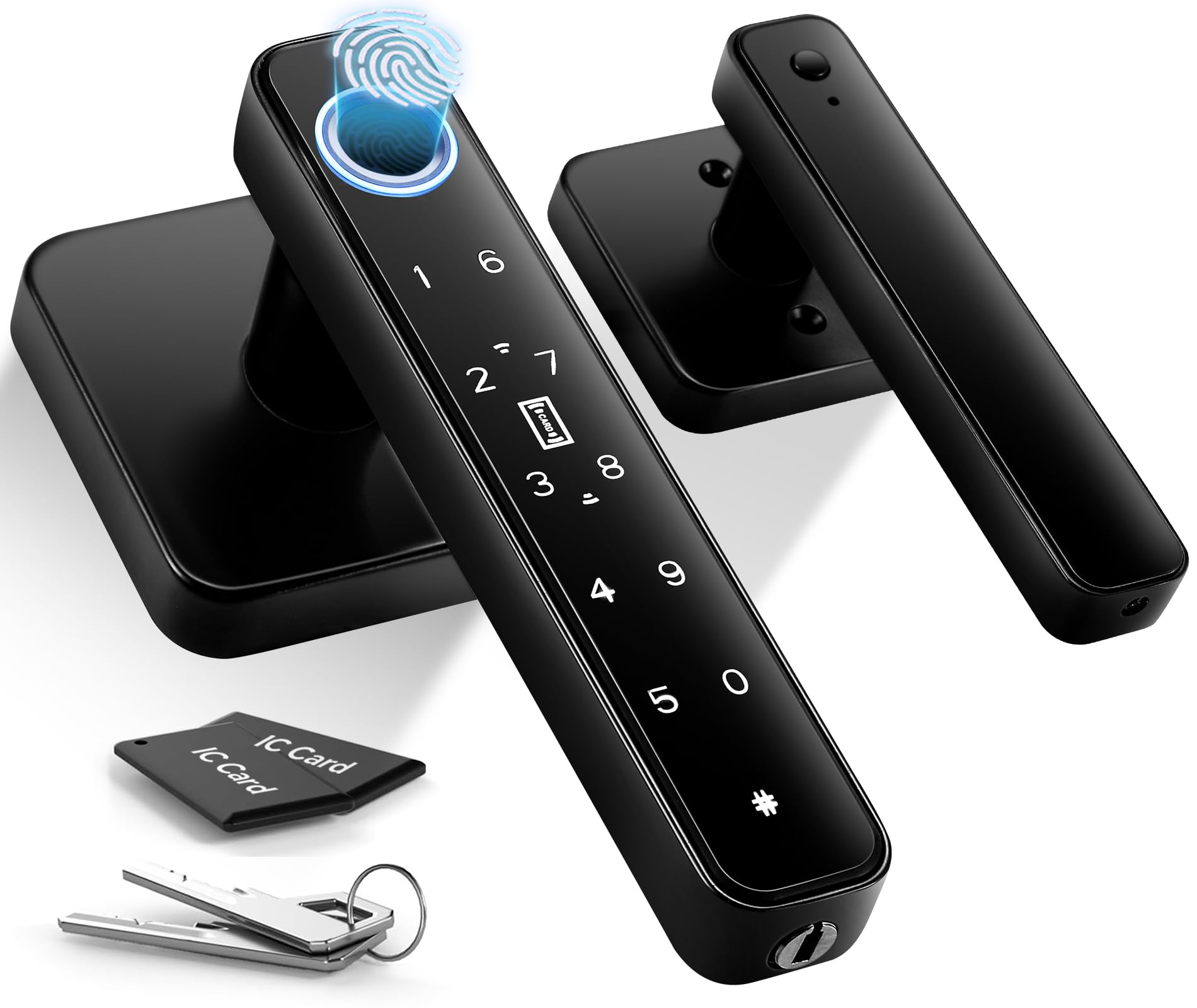 Photo 1 of ?WiFi-Free? 4-in-1 Smart Fingerprint Door Knob Lock(Fingerprint/Code/IC Card/Key), No App Required, Door Locks for Bedrooms & Offices, Biometric Thumbprint Door Knobs with Code & Keypad, Auto Lock