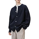 POHADON Twisted Cable Knit Sweater Vintage Y2k Aesthetic Chunky Grandpa Button Down Cardigan Fall Winter Fashion Clothes