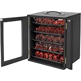 WELIDAYT Miniature Storage Case Wooden Miniature Carrying Case | Clear View Miniature Display Case with 6 Trays and Magnetic Acrylic Door for Collectible Miniatures (Black)