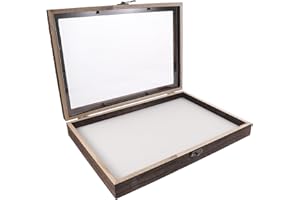 CABILOCK Wooden Insect Display Case Wooden Collection Box with Clear Glass Top Entomology Boxes Entomology Case Display Case Shadow Box Specimen Storage Box for Home