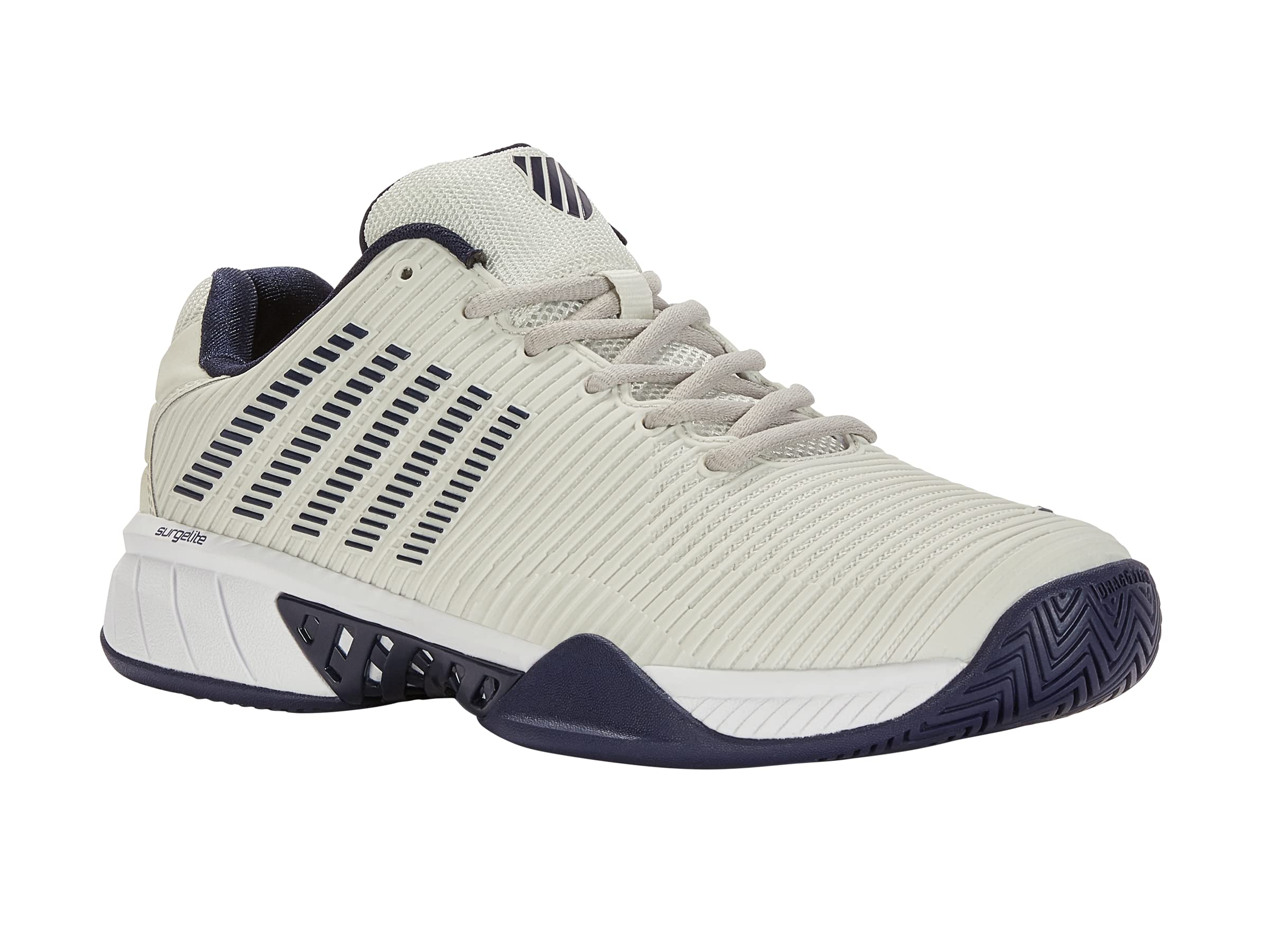 K-Swiss Men's Hypercourt Express 2 Tennis Shoe, Vaporous Gray/White/Peacoat, 12 M Image