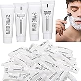 Viozakanry Disposable Shaving Cream Bulk Travel Size 10 Ml/ 0. 35 Fl. oz Shave Cream for Hotel Camping Travel Homeless Toiletries(50 Pcs)