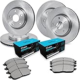 R1 Concepts Front and Rear Brake Kit Fits 2019-2022 Kia Forte | 2020-2021 Kia Forte5; 2014-2019 Kia Soul| Ceramic Brake Pads and Blank eLINE Brake Rotors| 11.0" Front &amp; 10.3" Rear