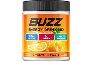 Morning Buzz Energy Drink Powder - Energy Boost Drink Mix - Sugar-Free Energy with Antioxidants - Morning Kickstart and Sports Nutrition Endurance Product - 30 Servings, Orange Burst, 8 Ounces