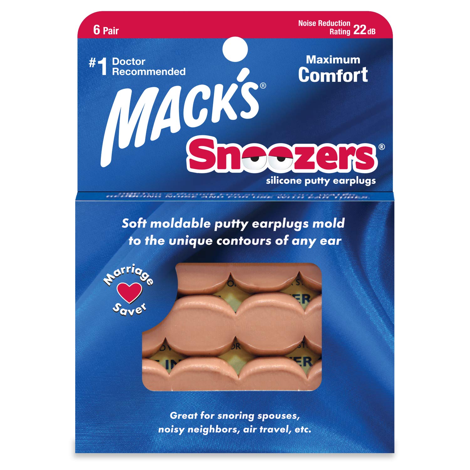 Mack's Snoozers Ear Plugs (6 Pair) - Beige