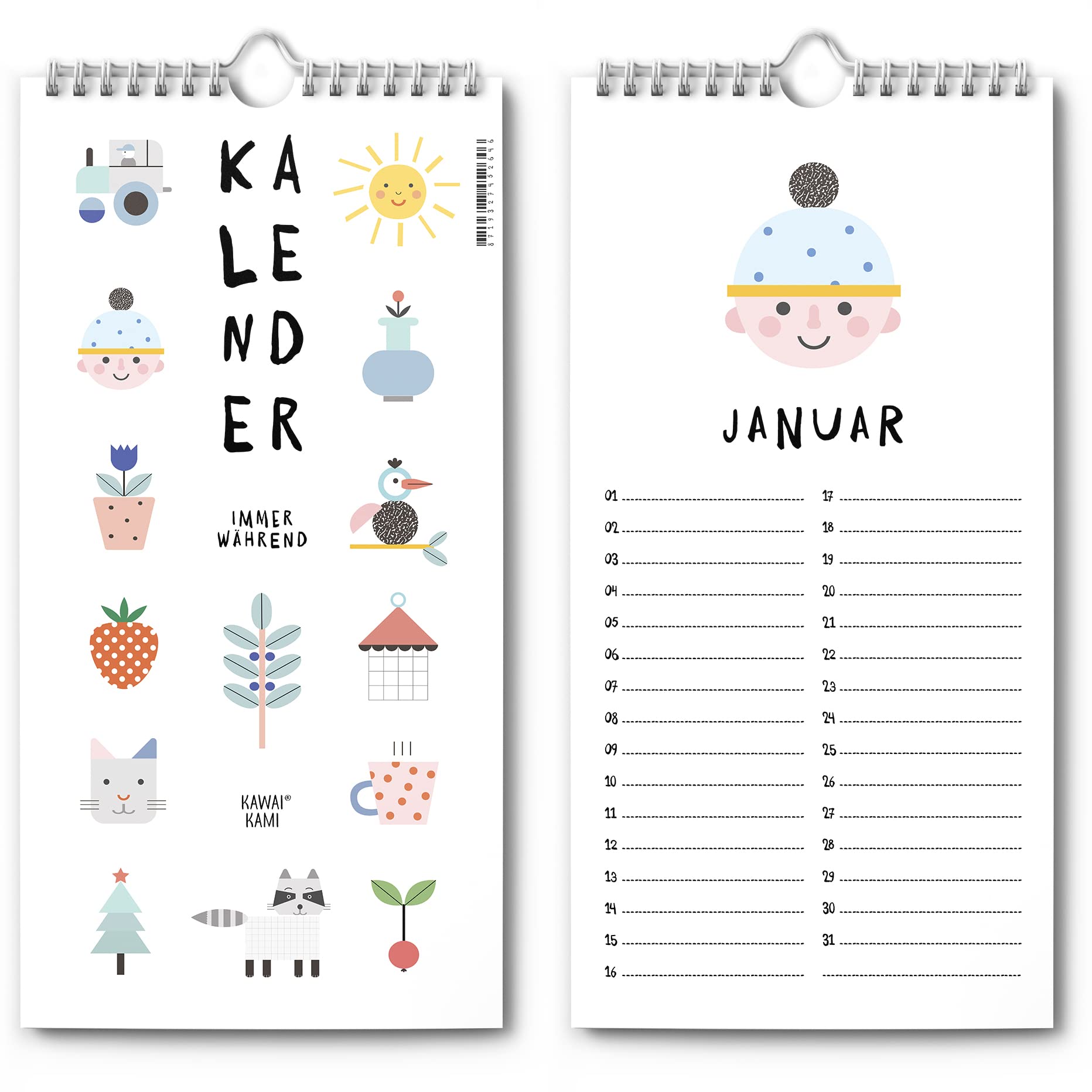 Birthday Calendar, Perpetual Year-Independent Calendar for Birthday, Appointments, Event. Perpetual Calendar for Women, Girls, Children, Flatshare, Office and Family. Sweet and Happy