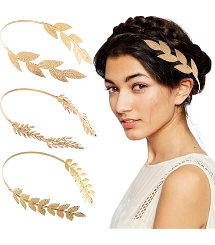 Amazon.com : Back-worn Leaf Metal Headband,Fashion Gold Leaf 