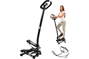 Fitvids Steppers for Exercise, Stair Steeper with Resistance Bands, Portable Stepper Capable of Full-Body Exercise, Low Noise and Smooth, Bear 300 lbs