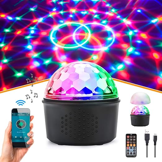 Laelr Disco Lights, Wireless Disco Ball Light 9 LED Colors Mood Light