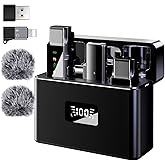 ZERFUN 2 Wireless Lavalier Microphone for iPhone Android Phone PC, Pro Lapel Mic System Mini, USB-C/Lightning, 48KHz 24Bit, 30H Battery, Noise Cancelling,Reverb for Video Recording Podcast Stream Vlog