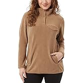 32 Degrees Heat Womens Midweight Snap Arctic Fleece Pullover (XL, regular, Wood Smoke)