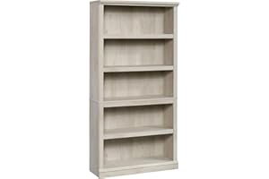 Sauder Miscellaneous Storage 5 Bookcase/Book Shelf, L: 35.28" x W: 13.23" x H: 69.76", Chalked Chestnut finish