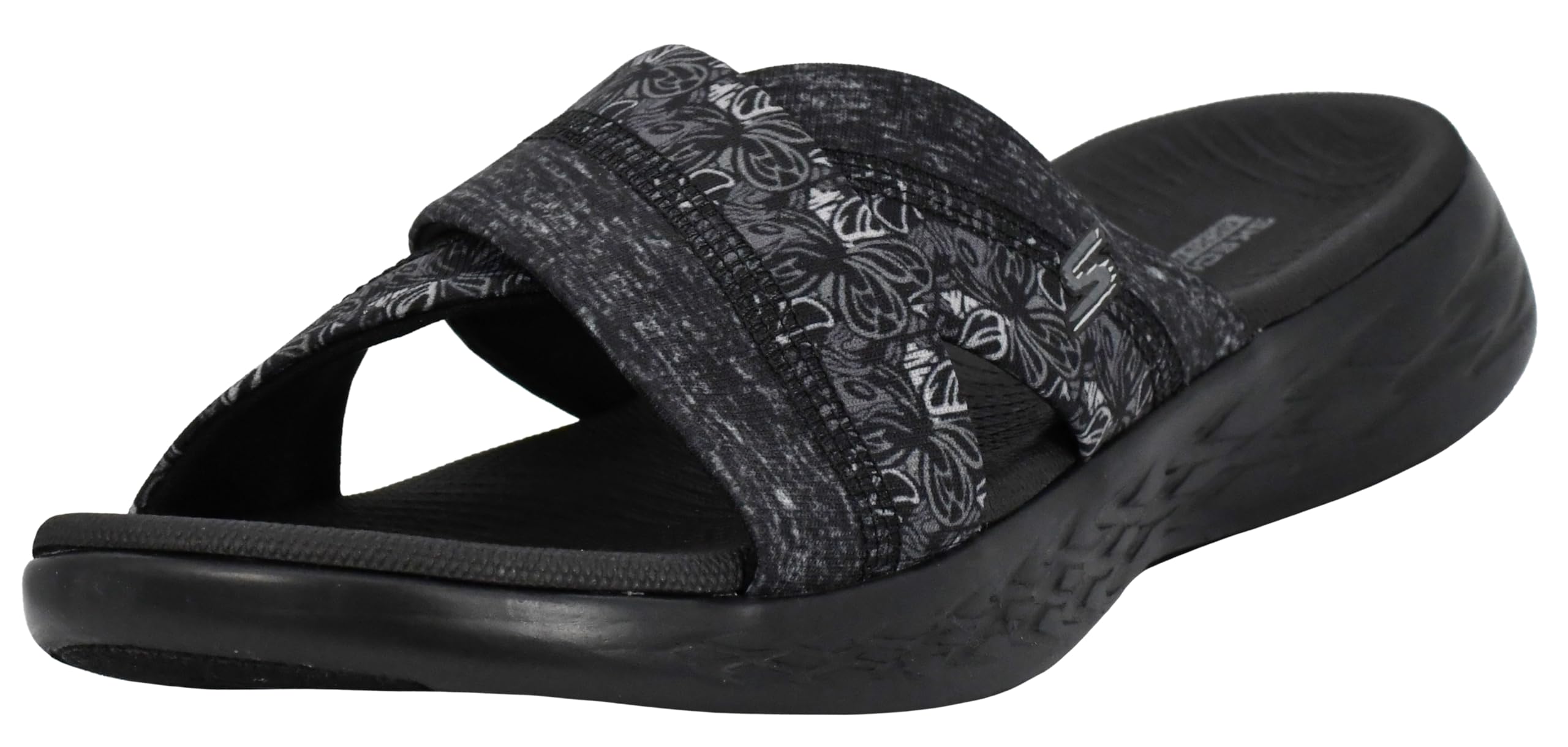 Skechers Women’s On The Go 600 Monarch Slide Sandal, Black/Black, 11 M US