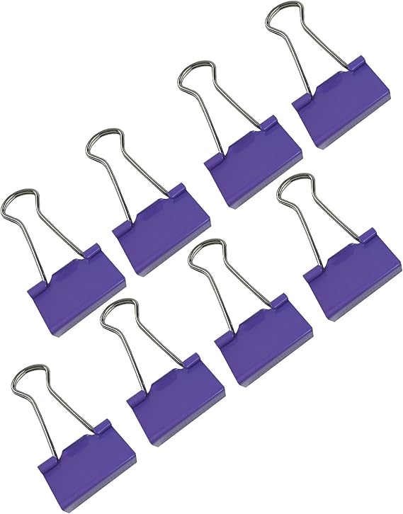 ICEBLUE Large Purple Binder Clip 11/5 Inch Width, 2/3Inch Paper