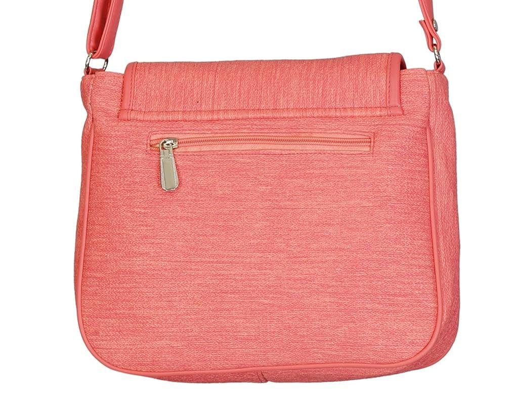 belladona women's double pocket sling bag(peach pink)