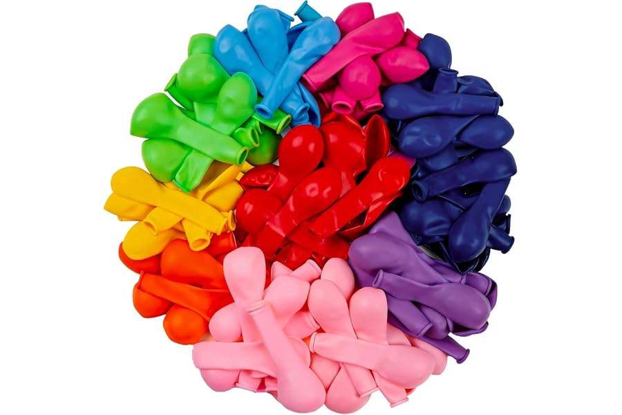 PartyWoo Assorted Rainbow Balloons 50pcs Multicolor Colorful Color | 5 Inch Balloons for Graduation Baby Shower Unicorn Fiesta Flower Spring Birthday Gender Reveal Party Decorations