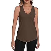 PRIMODA Womens Loose Fit Tank Tops V Neck Sleeveless Top Shirts Casual Summer Flowy Shirt