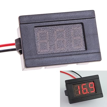 Everpert Digital Voltmeter, 0.36 DC4.5-120V LED Volt Meter for Automobile Motorcycle