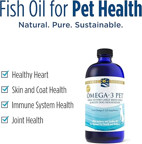 Amazon Com Nordic Naturals Omega 3 Pet Oil Supplement Promotes Optimal Pet Health And Wellness For Large To Very Large Breed Dogs And Multi Dog 16 Oz Standard Packaging Pet Fish Oil
