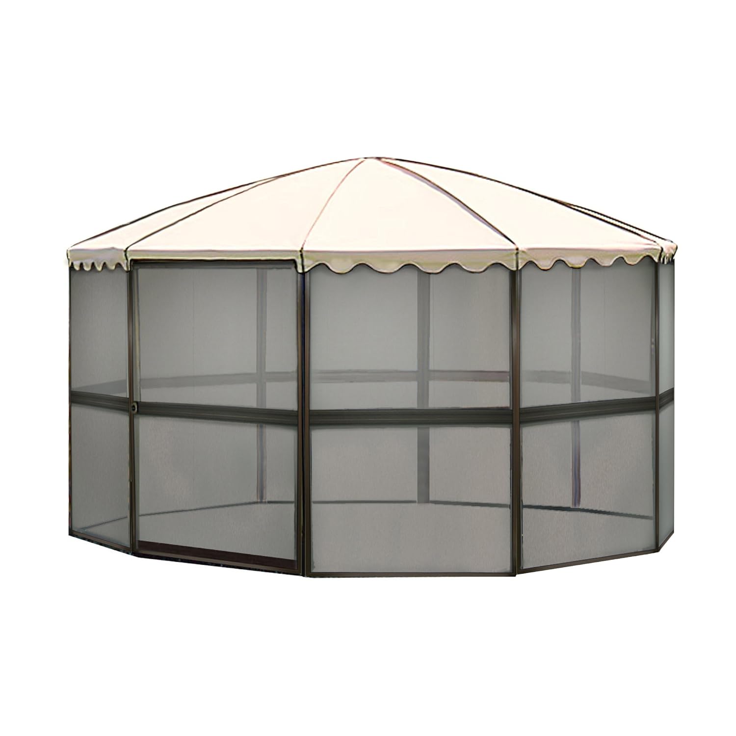 Casita 10Panel Round Screenhouse Model 03165 Brown with Almond Roof