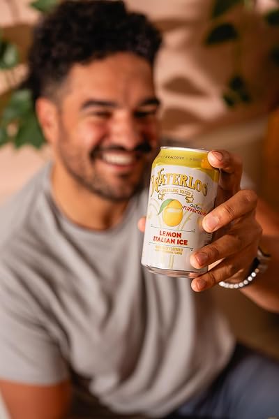 WATERLOO SPARKLING WATER, LEMON ITALIAN ICE NATURALLY FLAVORED, 12 FL OZ CANS (PACK OF 12) – ZERO CALORIES AND ZERO SUGAR OR SWEETENERS