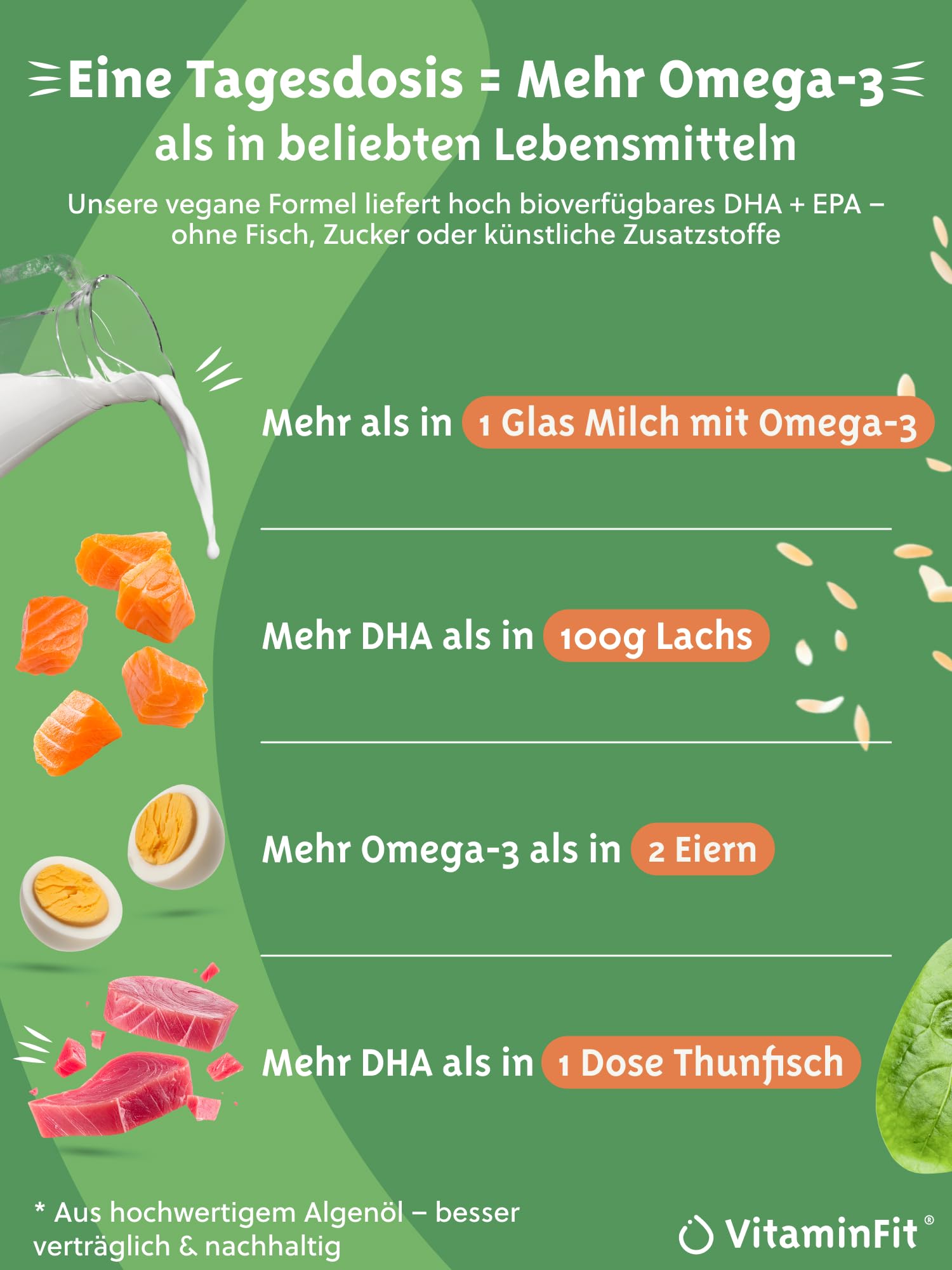 Omega-3 Tropfen Vegan für Kinder – ohne Fischgeschmack – DHA & EPA – Omega-3-Öl aus nachhaltiger Algengewinnung 250 mg DHA und 100 mg EPA pro Tag – hohe Dosierung – Vorrat für 2 Monate (50 ml) 5
