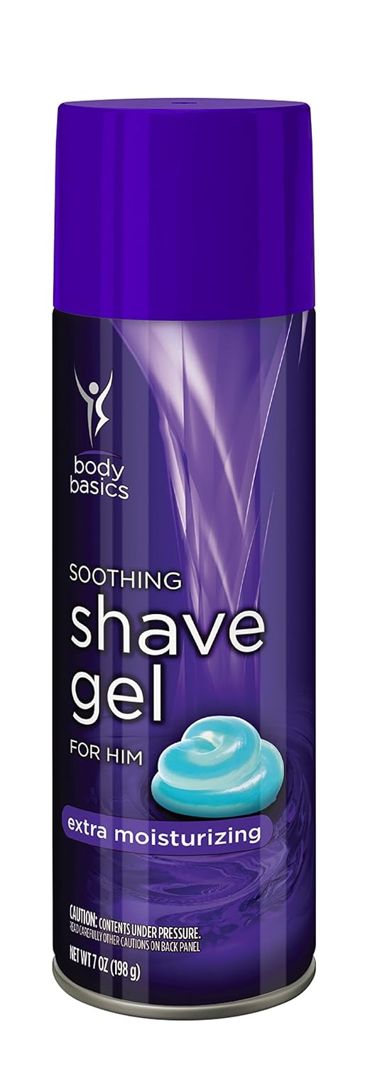 Body Basics Soothing Shave Gel Extra Moisturizing for Him, 7 Fluid Ounce (Pack of 6)