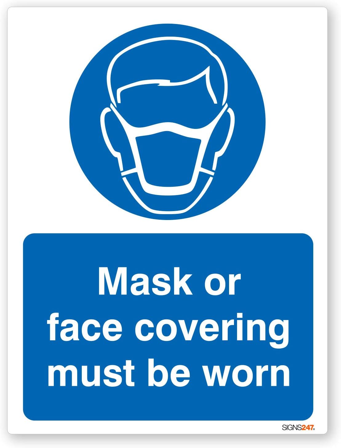 Mask or Face Covering must be worn - Self adhesive vinyl sticker 150mm x 200mm - Single