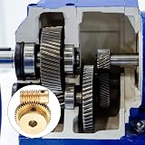 sourcing map 0.5 Module Worm Gear Set 50:1 Reduction Brass 6mm Hole Drive Gear view 5