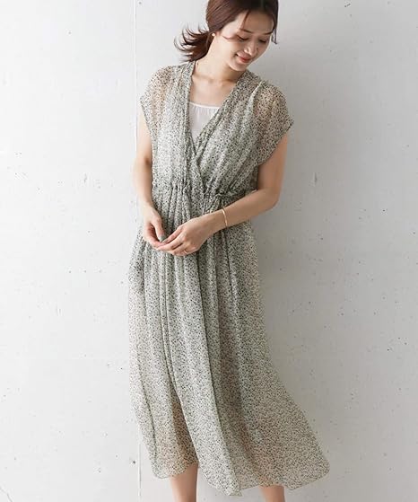 Amazon Co Jp アーバンリサーチ ドアーズ ワンピース ドレス 別注 Soil Doors Cache Coeur Dress レディース Nsl076 Dl05 Off Flower Free 服 ファッション小物