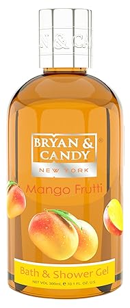 Bryan & Candy New York Mango Frutti Shower Gel (300ml) with Aloe Vera and Essential Oils. Gentle, Moisturizing Body Wash for Soft, Supple Skin
