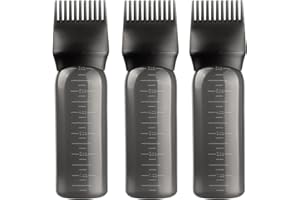 Gezimetie Root Comb Applicator Bottle Hair Oil Applicator Brush 3 Pack Hair Oil Bottle for Hair Root Comb Color Applicator Bo