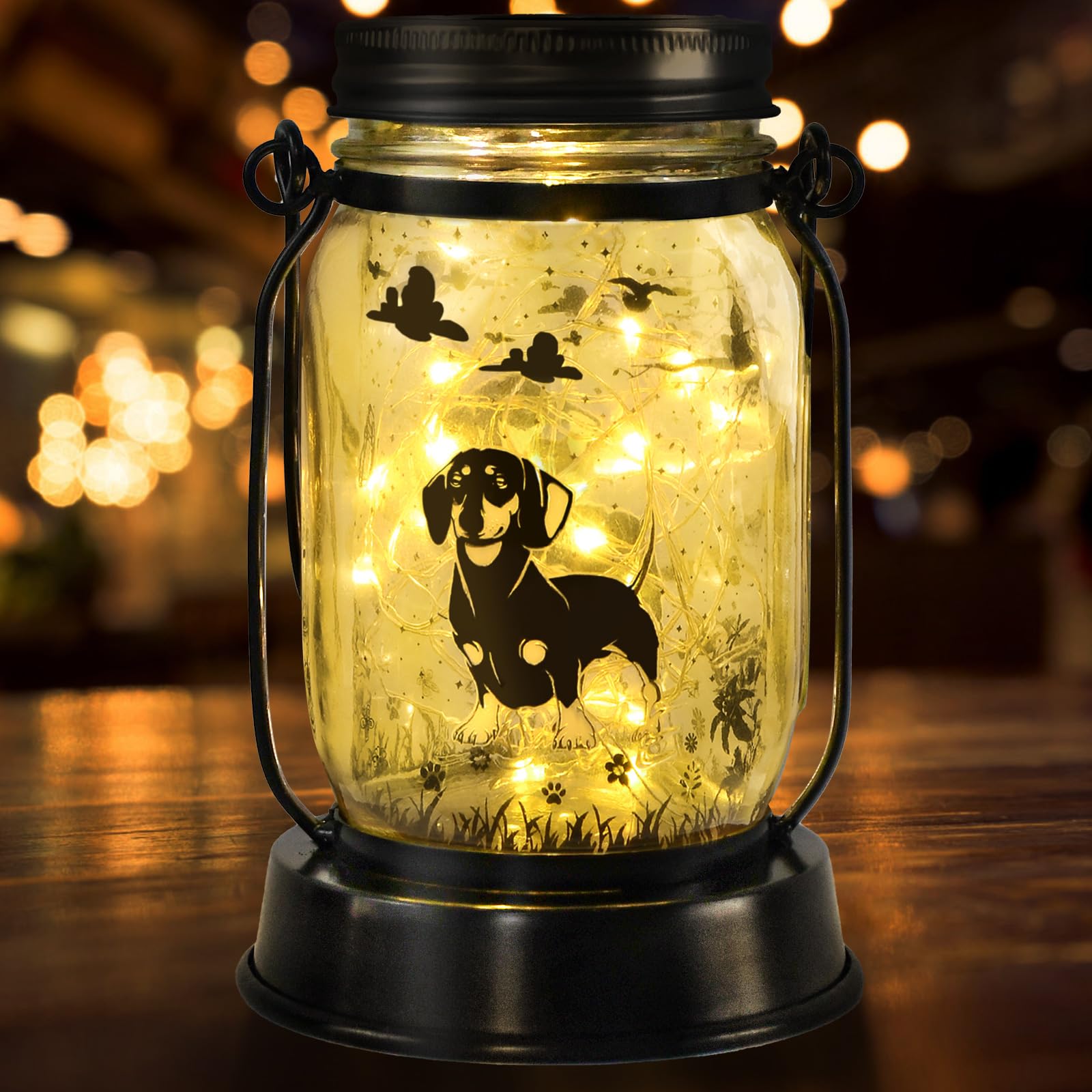 Photo 1 of kyoryuger Dachshund Dog Solar Lanterns, Gifts for Women/Men, Weiner Dog Mom Gifts, Unique Birthday Gifts for Dachshund Lover, Garden Decoration Outside for Yard, Patio,Backyard,Porch