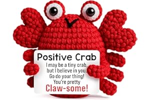 GiftMark Positive Crochet Crab Animal Emotional Cheer Support Mini Handmade Graduation Birthday Gifts for Women Mom Mother Father Inspirational Cheer Gift for Coworker Friends Teacher
