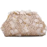 Emprier Clutch Purses for Women Sequin Evening Beaded Clutch Bags with Chain for Wedding Party