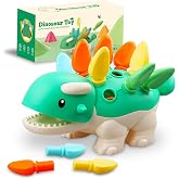 Toddler Dinosaur Toys, Montessori Toys for 1 Year Old, 18 Month Old Toys | Color Matching Number Sorting, Fine Motor Skills, Toddler Travel Toys, 1 Year Old Gifts, Easter Basket, Stocking Stuffer