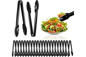 24 Pcs Plastic Tongs for Serving Bulk 9 Inch Serving Disposable Tongs, Plastic Catering Utensils Supplies, Heavy Duty Salad T
