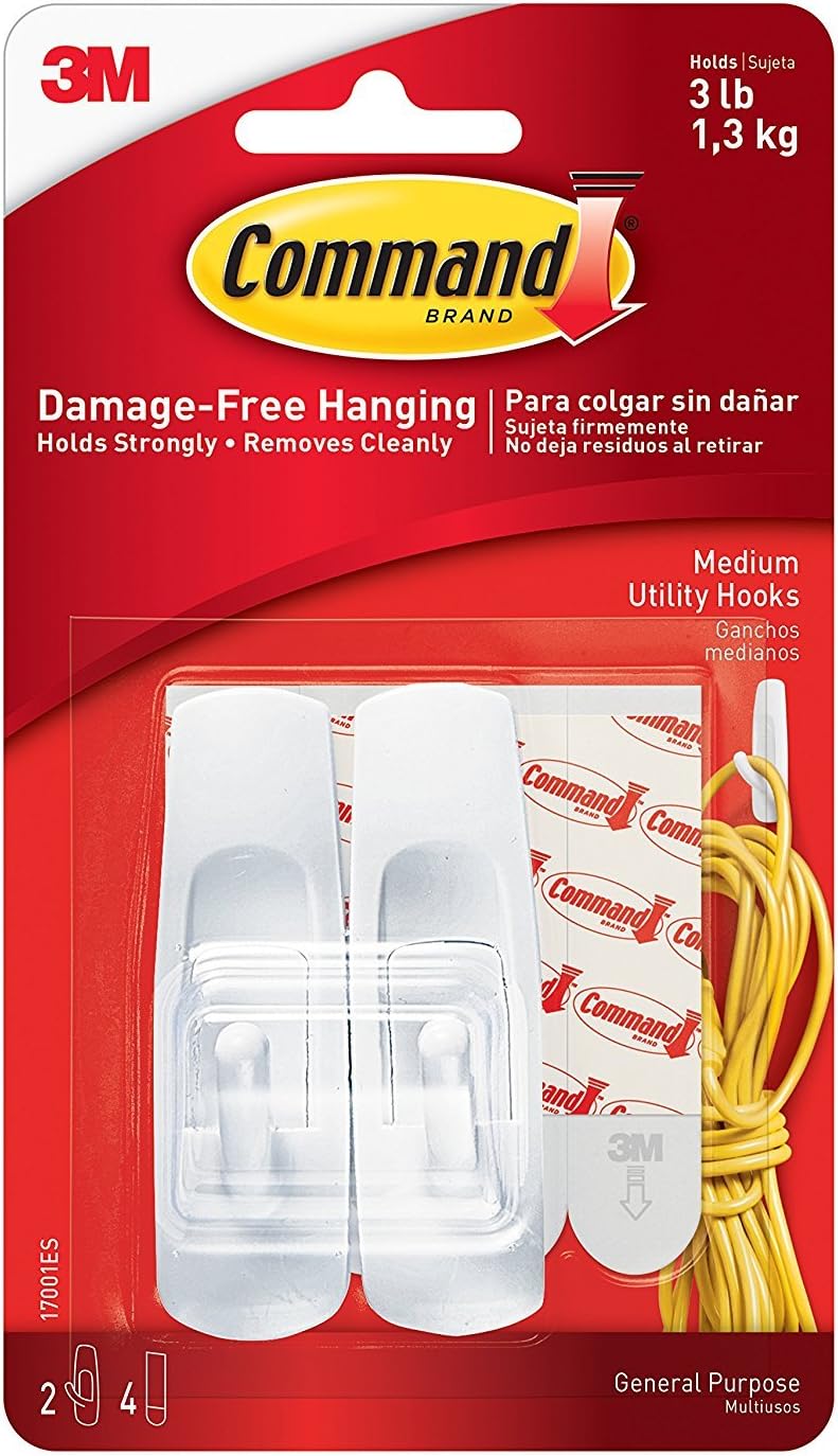 Buy Command Plastic Utility Hook for wall, Medium, 2 Hooks and 4 strips