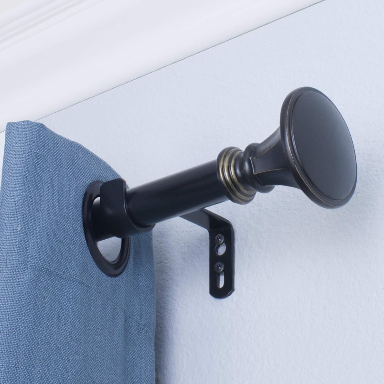 Decopolitan Faceted Trumpet Curtain Rod Set, 18 to 36 Inches, Venetian Gold: Home & Kitchen