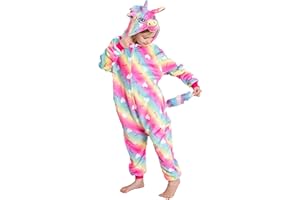 UDERUI Kids Unicorn Onesie Pajamas One-Piece Cosplay Costume Animal Sleepwear Girls And Boys