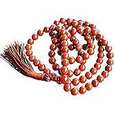 AWAKEN YOUR KUNDALINI Red Jasper Mala Necklace – 8mm 108 Beads – Grounnding & Vitality