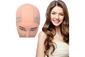 XIUSHUMYI Lace Wig Grip Band Caps Built in Velvet Adjustable Wig Grip Cap For Glueless And Part for Seamless Transition,2 in 1 Grip Band Non Slip Wig Cap for Lace Wigs(Nude)