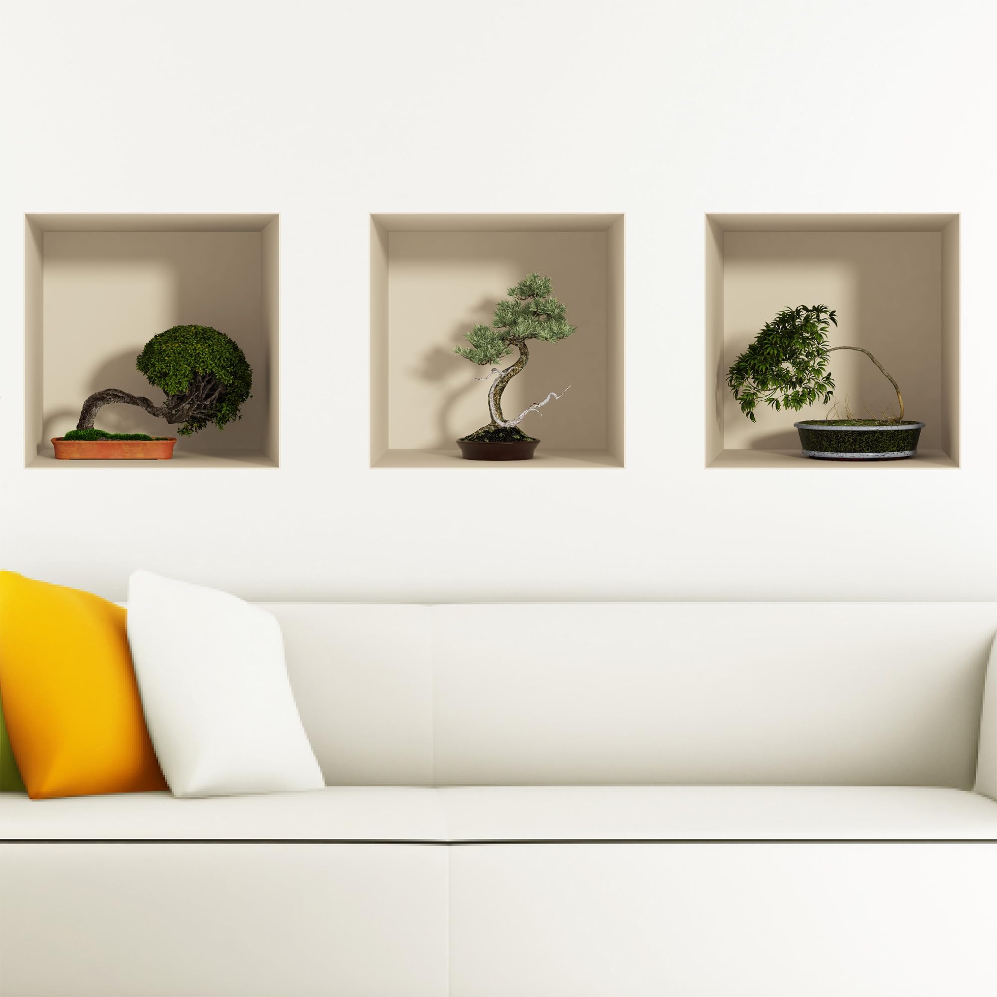 Sticker 3D Effect |Wall Decal Bonsai – Wall Paper Decoration Optical Illusion Room and Living Room - 30 x 90 cm