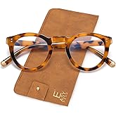 EASY READ Retro Round Blue Light Blocking Reading Glasses for Women,Anti UV Readers for Women with Spring Hinge