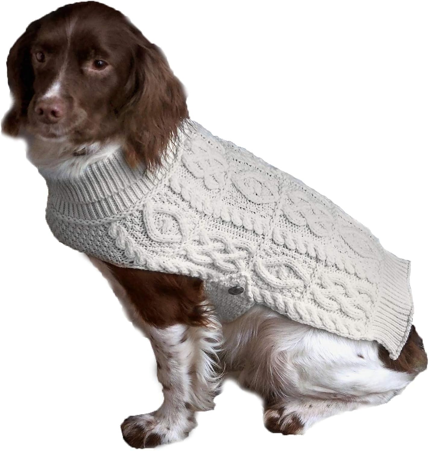 Aran Crafts Dog Celtic Irish Soft Knitted Buttoned Coat for Dogs (R4523