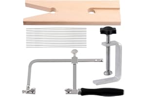 Mardatt 14Pcs 3 in 1 Professional Jewelers Saw Kit Includes V-Slot Bench Pin Clamp, Adjustable Saw Frame and Piercing Coping 