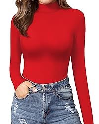 MANGOPOP Women's Mock Turtle Neck Slim Fit Long