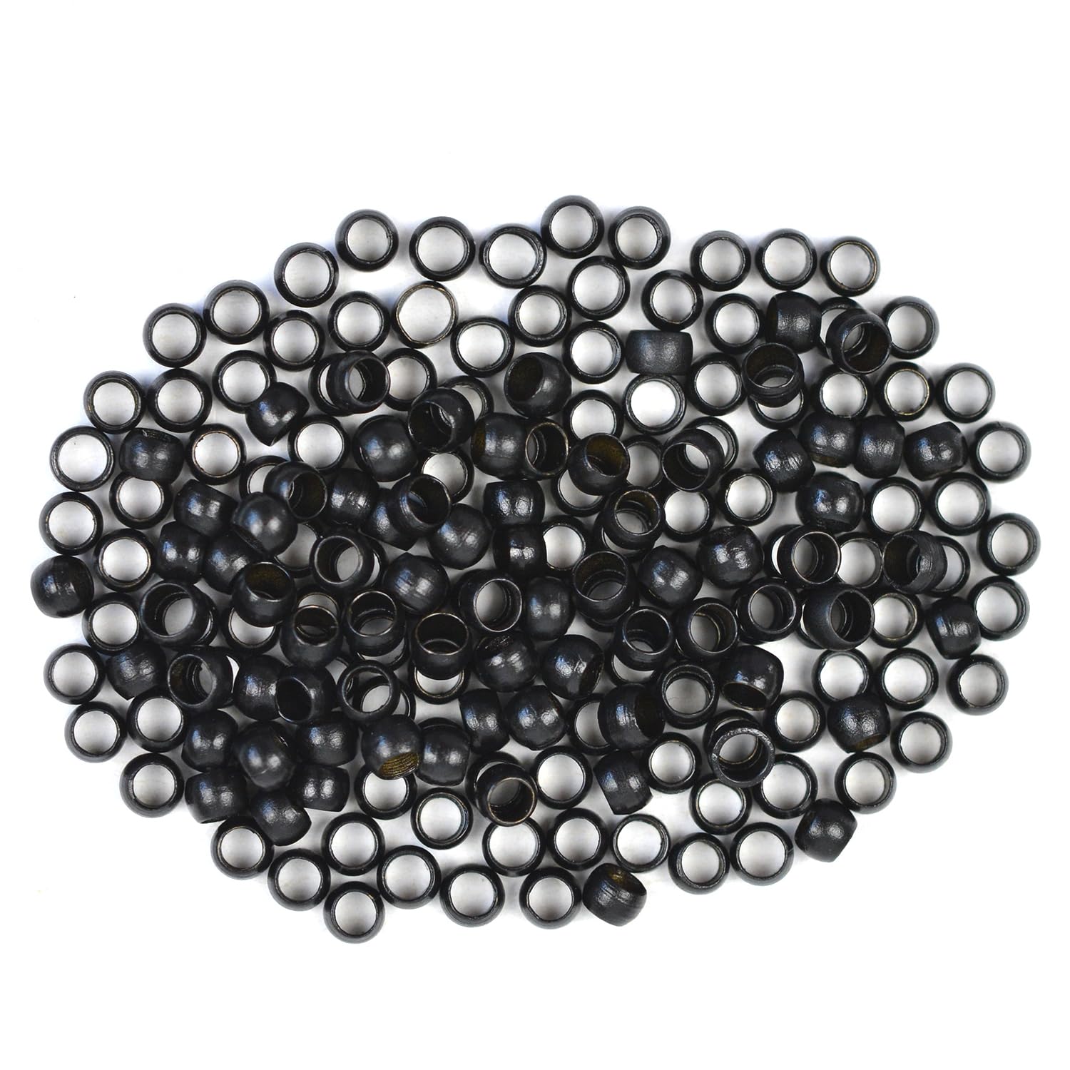 3.0mm Nano Beads Micro Links Copper Nano Rings Hair Beads for Hair Extensions (500Pcs Black) — image 1