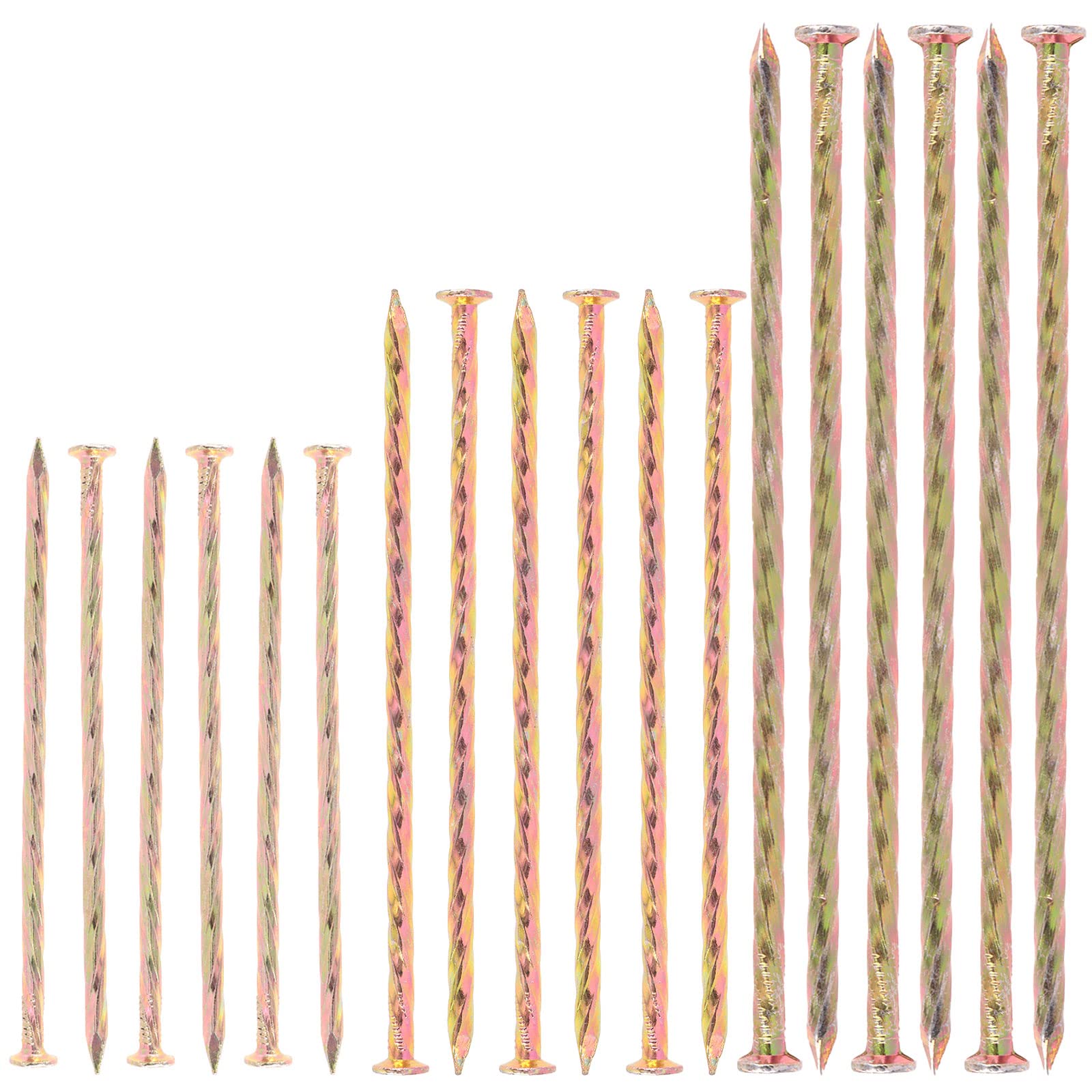 Tanstic 15Pcs Galvanized Metal Spiral Landscape Spikes Kit, Landscape Edging Anchoring Spikes, Landscape Stakes, Spiral Garden Stakes Garden Nails for Artificial Turf, Carpentry, Tent(8 Inch)